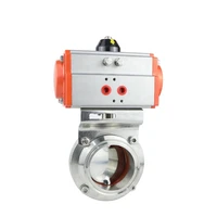 sanitary aluminum actuator pneumatic for butterfly valve hygienic stainless steel quick install butterfly valve