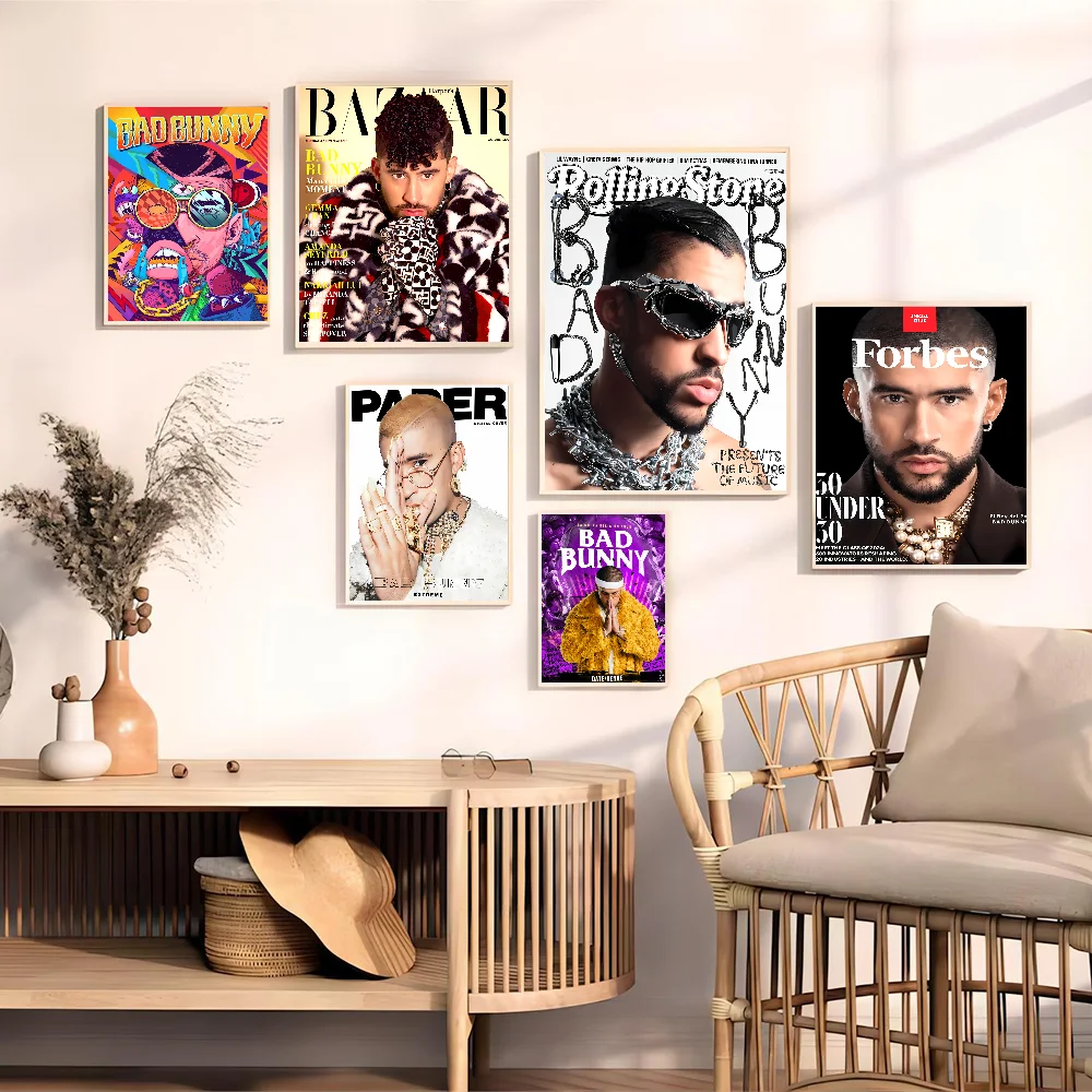 Pop Hip Hop Rapper B-Bad B-Bunny Good Quality Prints And Posters HD Poster Wall Art Painting Study Home Decor