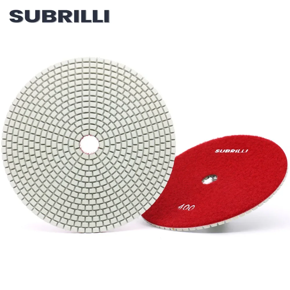 

Алмазная полировальная накладка SUBRILLI, 7 дюймов, 1 шт./2 шт., 180 мм, алмазный шлифовальный круг для гранита, мрамора, камня, белый полировальный диск для влажного использования