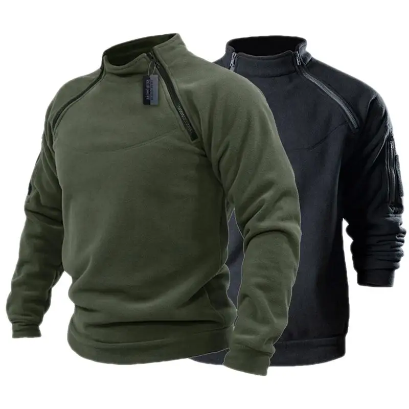 

Men's Winter Outdoor Tactical Outdoor Polar Fleece Jacket Warm Zip Pullover Men's Windproof Jacket Warm Hiking Jumper