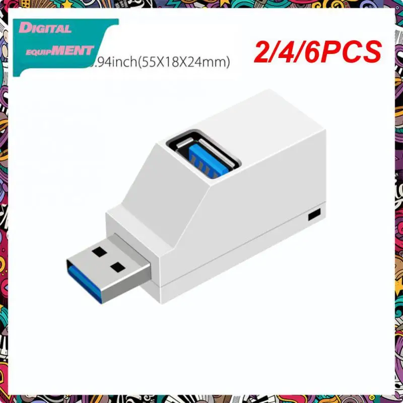 

2/4/6PCS 480mbps Usb Converter Portable Small Transfer Plug And Play Usb 2.0 Hub Extender 2.0 Hub Adapter Pc Accessories
