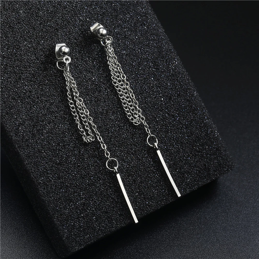 Punk Cool Tassel Chain Earrings For Women Girls Korean Style Wedding Vintage Hip Hop Ear Hanging Jewelry Accessories Party Gift