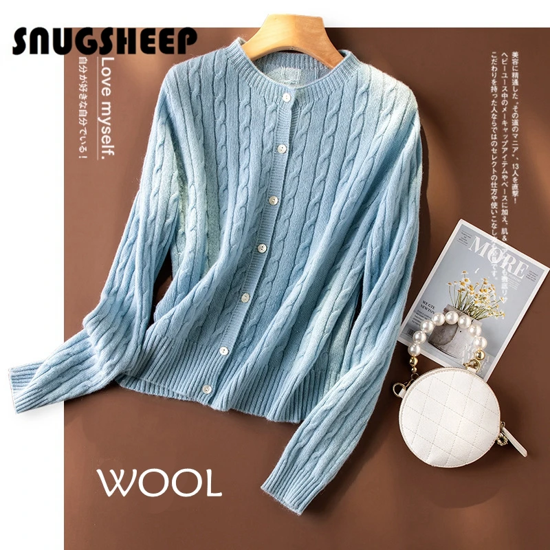 

sequin cable wool sweater women cardigan blue top autumn jacket for womens korean clothes sweaters knitted woman coat cute style