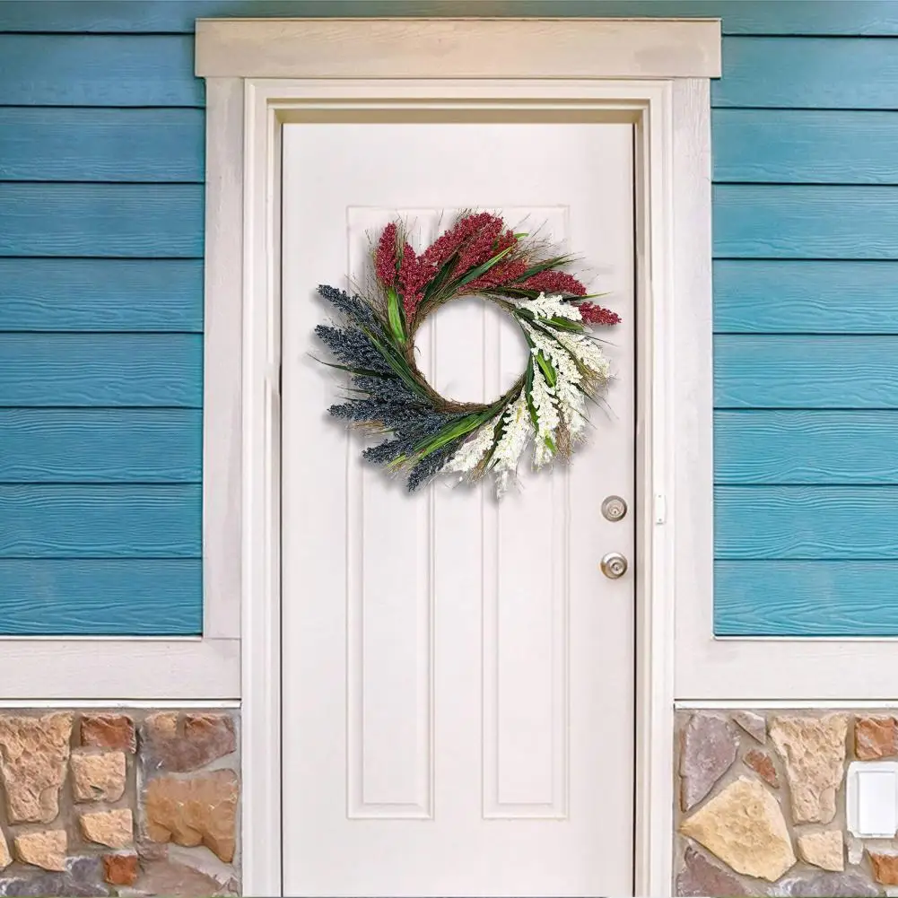 

Creative Fine Craftsmanship Handcrafted Memorial Day Wreath Not Easy to Fade Eco-friendly Front Door Wreath Holiday Accessory