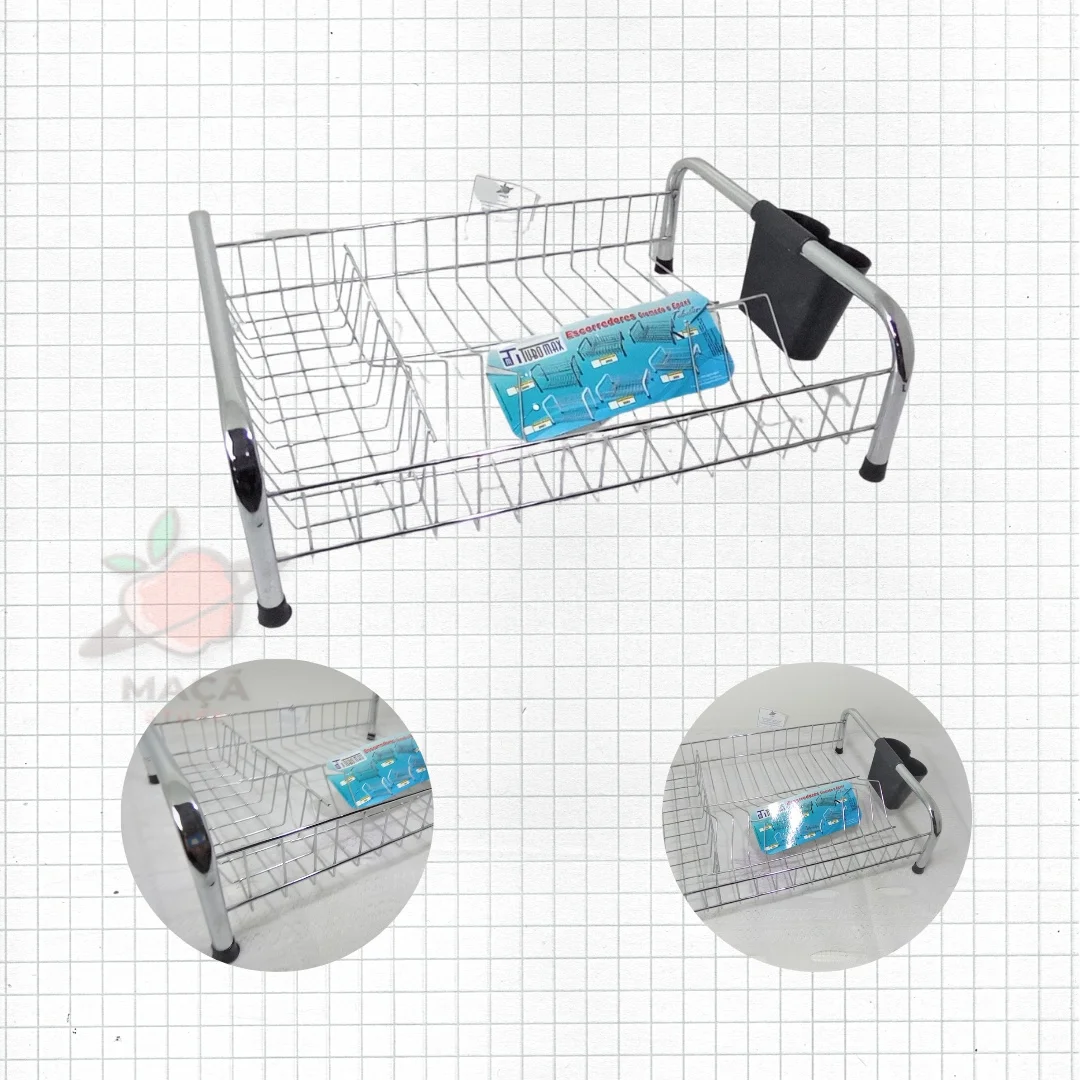 

Large Chrome Low Dishes Drainer-Tubomax