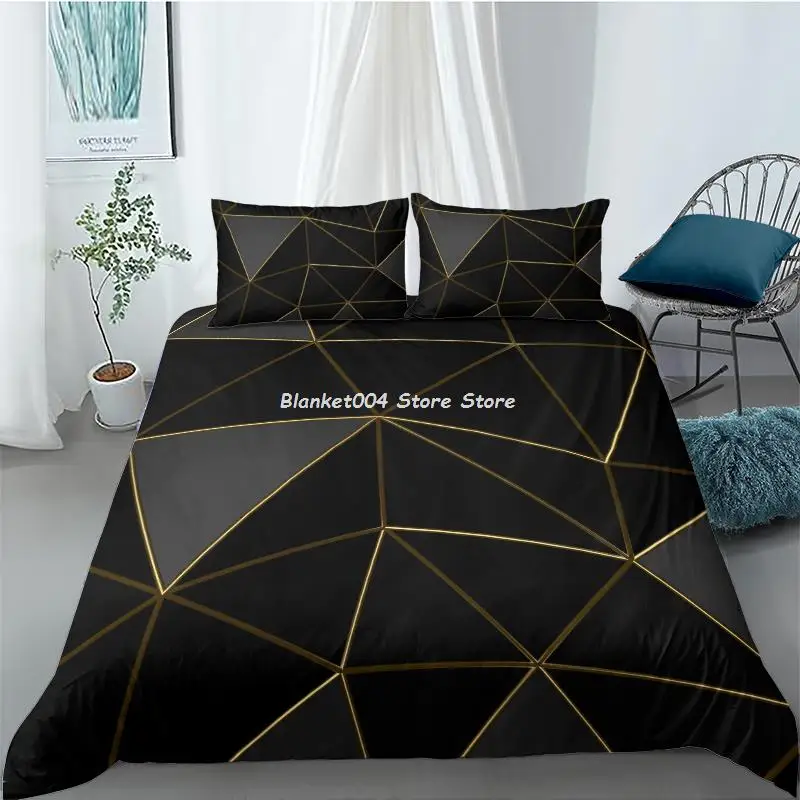 

Simple Bedclothes Quilt Cover Pillowcase Three-Piece Bedding Set With Pillow Case Single Double Comforter Black Duvet Cover
