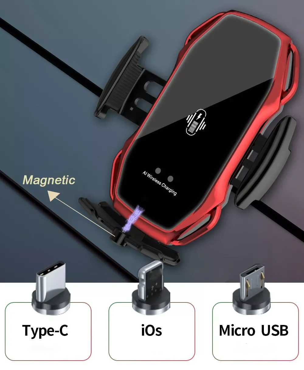 

2023 Car Phone Holder Car Wireless Charger+Magnetic Charging for Samsung Galaxy S20 S21 Ultra Plus FE 5G Automatic Infrared Sens