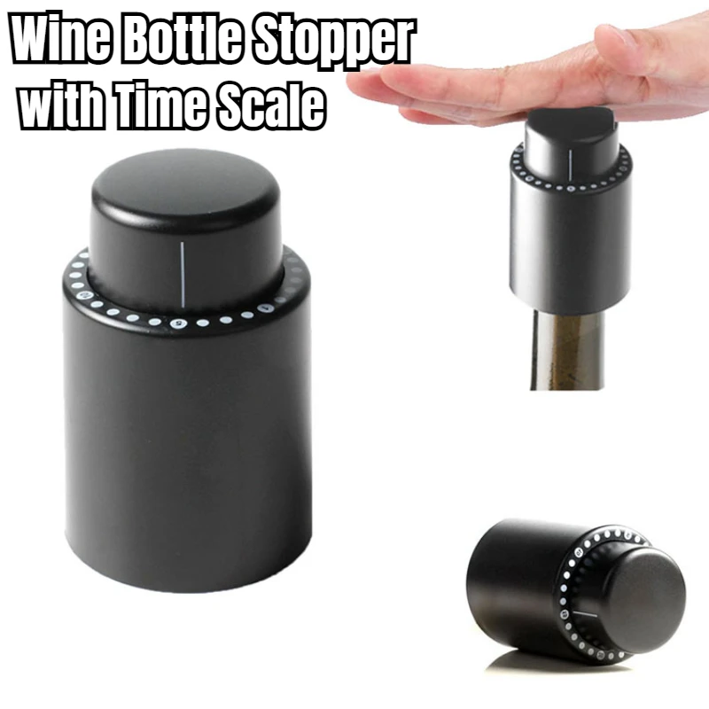 Wine Bottle Stopper Vacuum Pump Wine Preserver with Time Scale Record Wine Savers Corks Wine Stopper Bar Accessories Home Bars