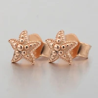 authentic 925 sterling silver sparkling cute starfish with crystal studs earrings for women wedding gift pandora jewelry