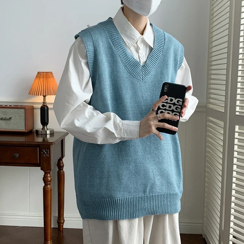 Свитер-жилет мужская уличная одежда повседневная свободная весенне-осенняя