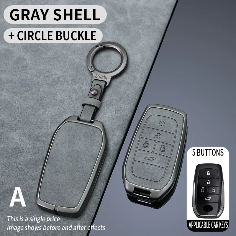 Автомобильный кожаный чехол для ключей из цинкового сплава Toyota Sienna LM300h Land Cruiser FJ