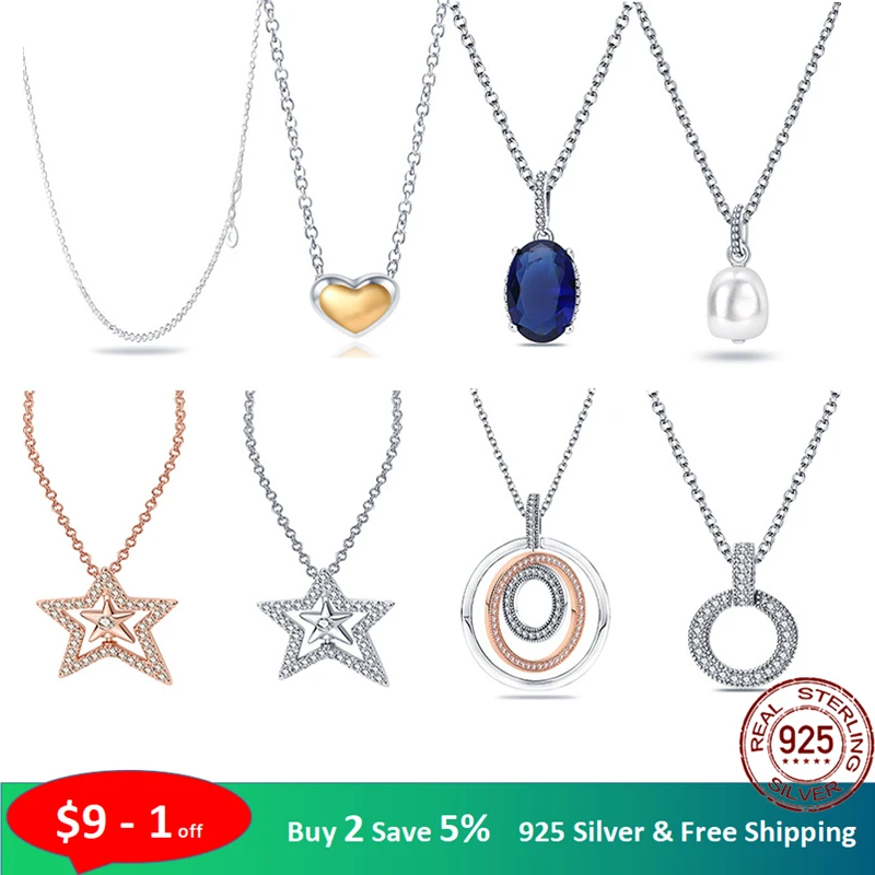 Fashion Jewelry Necklaces Fit Original Pandora Pendants Necklace for Women Silver 925 Sterling Women Gift Silver Jewelry