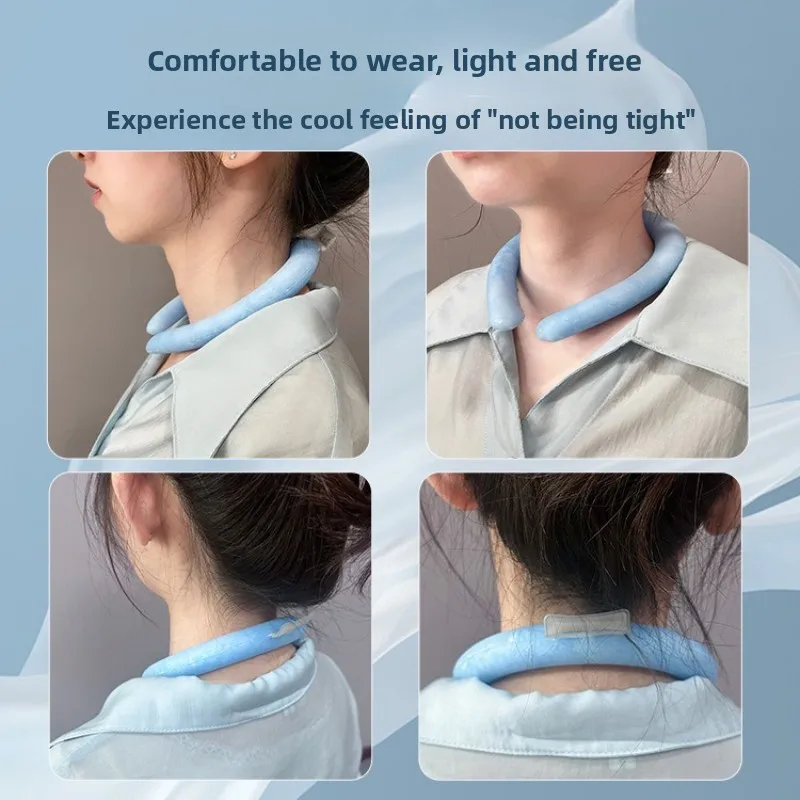 Фото Охлаждающее кольцо для шеи Heat Relief Summer: ледяное ощущение для снижения температуры при занятиях спортом на открытом воздухе и в офисе №4