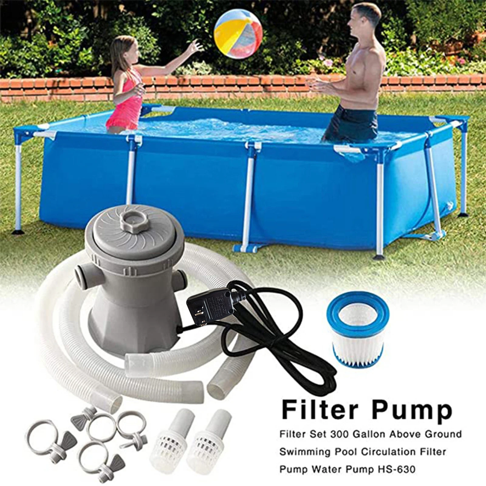 

Electric Water Filter Pump for Pools Cleaning Tool 00 Gallons Paddling Pump with Accessories