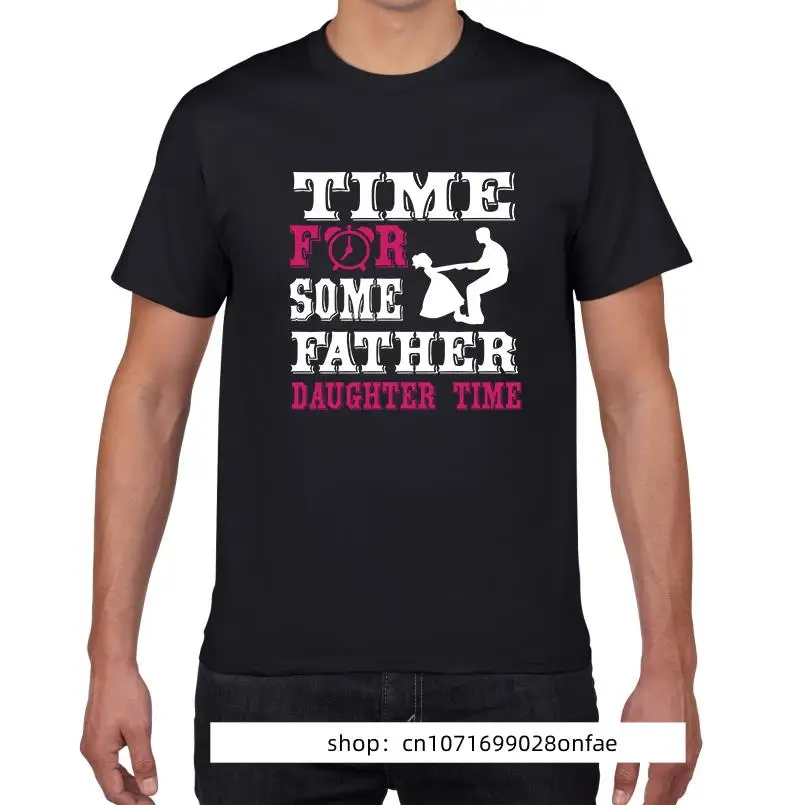 

Забавные мужские футболки Time For Father с дочерью, большие размеры, хлопковые топы, повседневные футболки с коротким рукавом для мальчиков