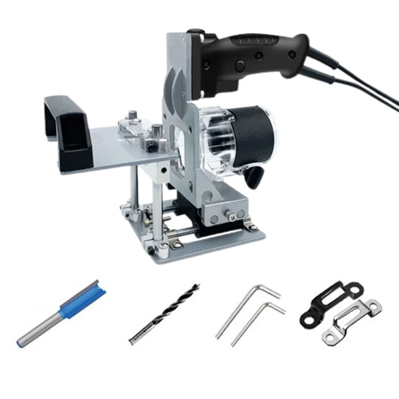 

Портативный 2 в 1 коннектор, слот, резак, форма, деревообрабатывающие электроинструменты, полная обрезка, кронштейн машины с одним ключом, долбежный станок