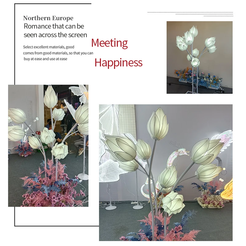 ULANI современный Yulan цветок Свадебная Светодиодная лампа для фотографий дорога