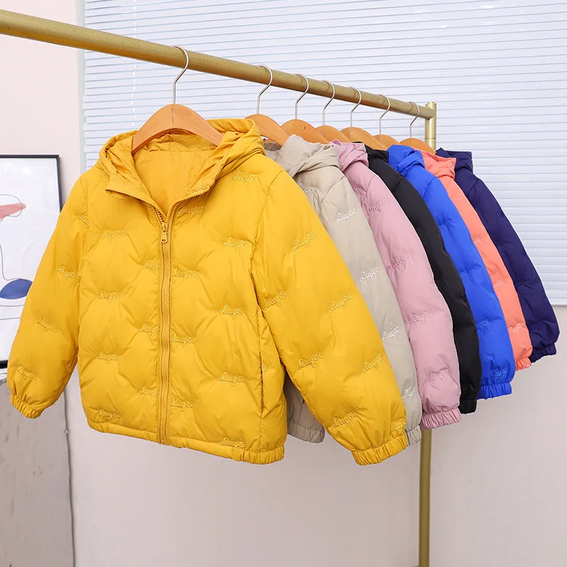 

Зимняя пуховая куртка для девочек и мальчиков 2022, короткое тонкое пальто, водонепроницаемая детская верхняя одежда с капюшоном, детская зимняя парка для подростков