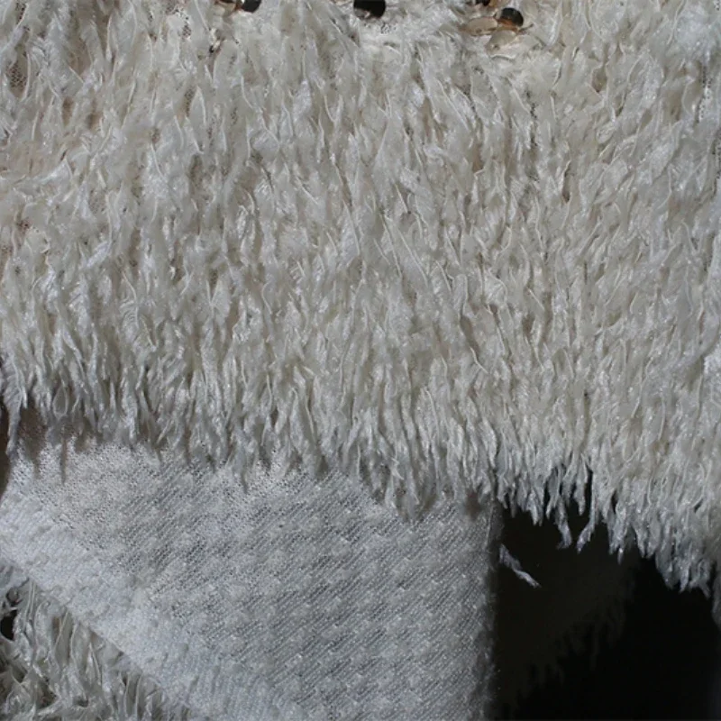 Абрикосовая ткань с блестками и перьями кисточками куртка платье дизайнерская