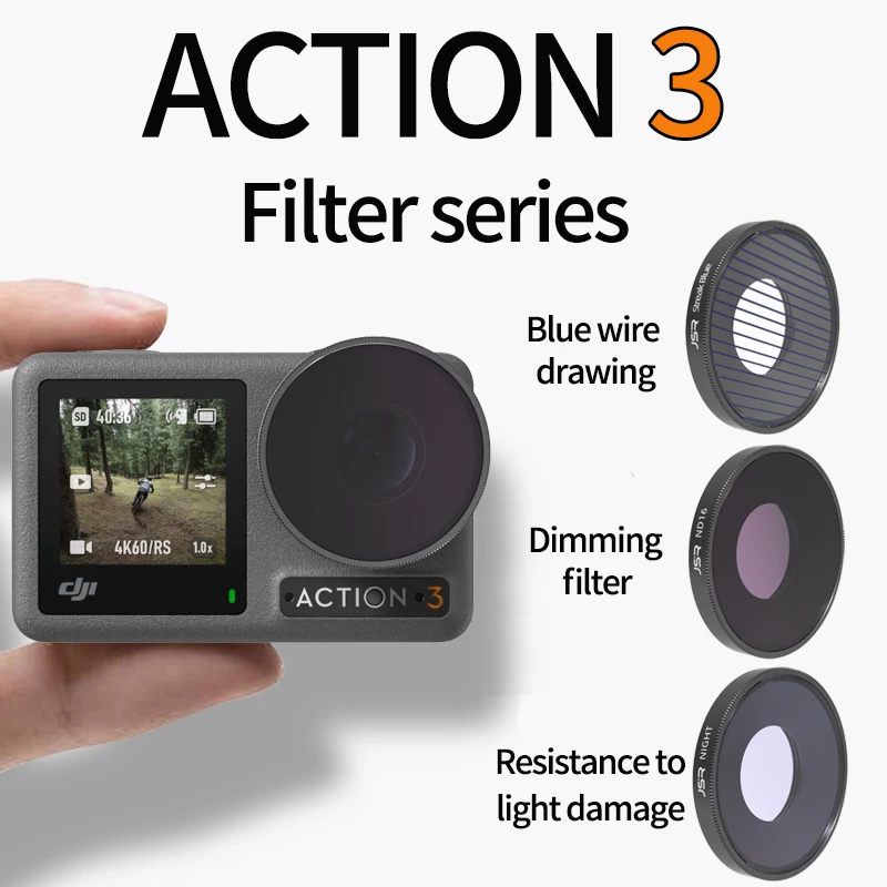 Купи Camera Lens Filter for Osmo Action 3 Parts 8/16/32/64 ND NDPL CPL MCUV NIGHT STAR Filter Kit for DJI Osmo Action 3 Accessories за 547 рублей в магазине AliExpress
