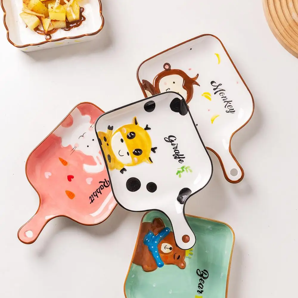 

Ceramic Cartoon Animal Baking Pan Salad Plate Oven Kitchen Bakeware Tray Cute Children'S Dinner Tableware