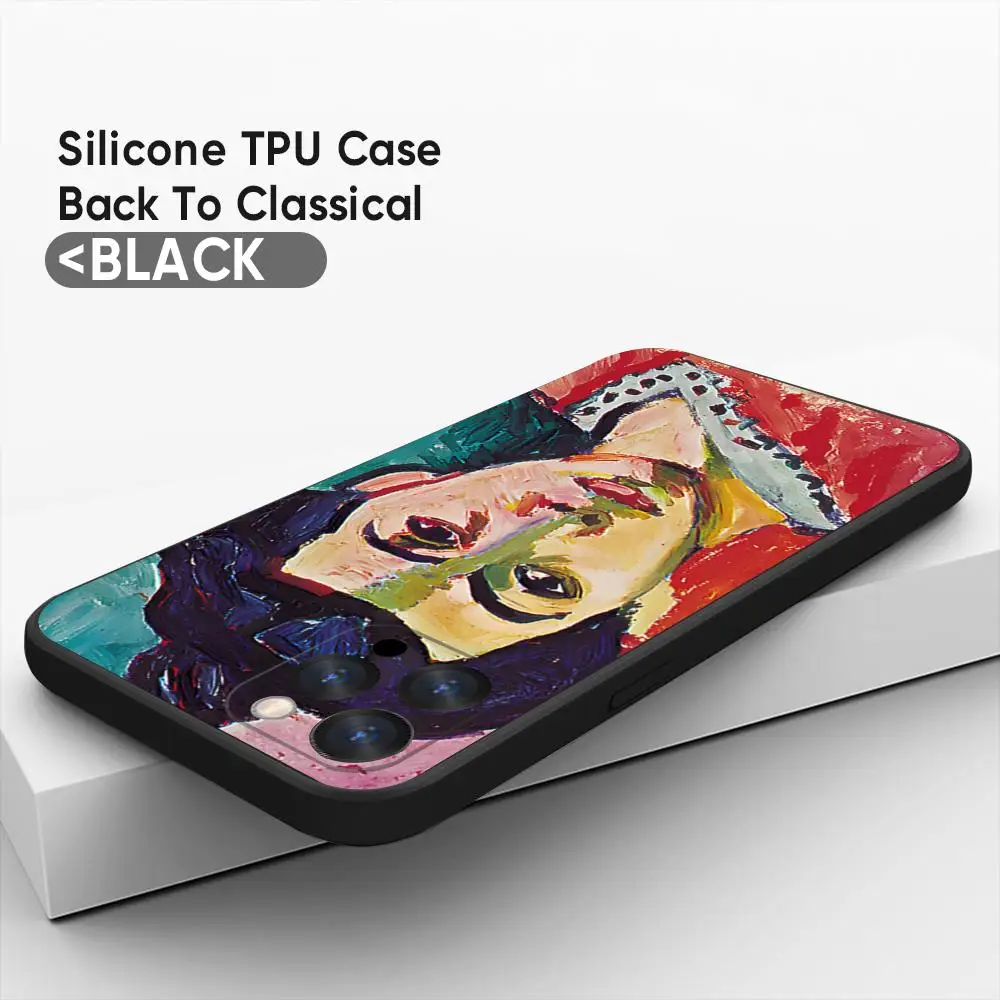 Чехол для телефона Henri Matisse Art MINISO черный TGU Iphone 16 Pro Max 15 14 13 Mini 11 12 Xr X Xs 7 8 Plus чехол Samsun