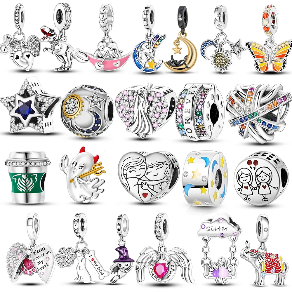 Бусины-подвески в виде Луны сердца бабочки подходят для изготовления