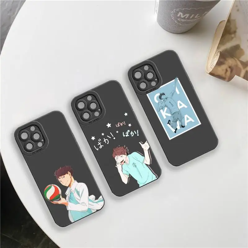 

Haikyuu Oikawa volleyball anime Phone Case For iPhone 13 12 11 Pro MAX Mini X XS XR 7 8 Plus Camera Lens Liquid Silicone