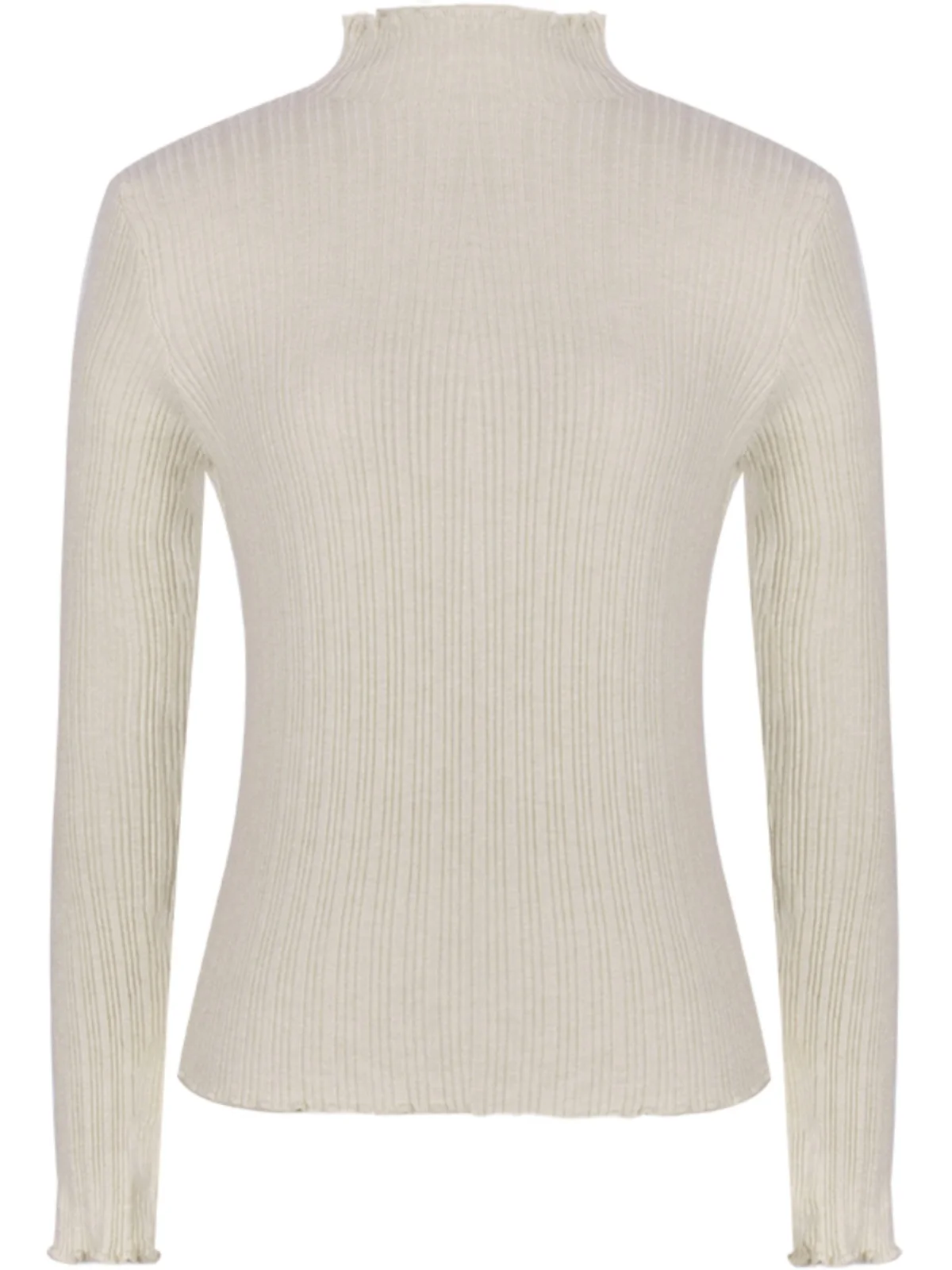 Vintagetang Ретро полувысокий воротник с деревянными ушками и длинными рукавами