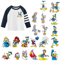 small cute donald fauntleroy duck and daisy duck heat transfer patches iron on stickers disney duck cartoon printed vinyl decal