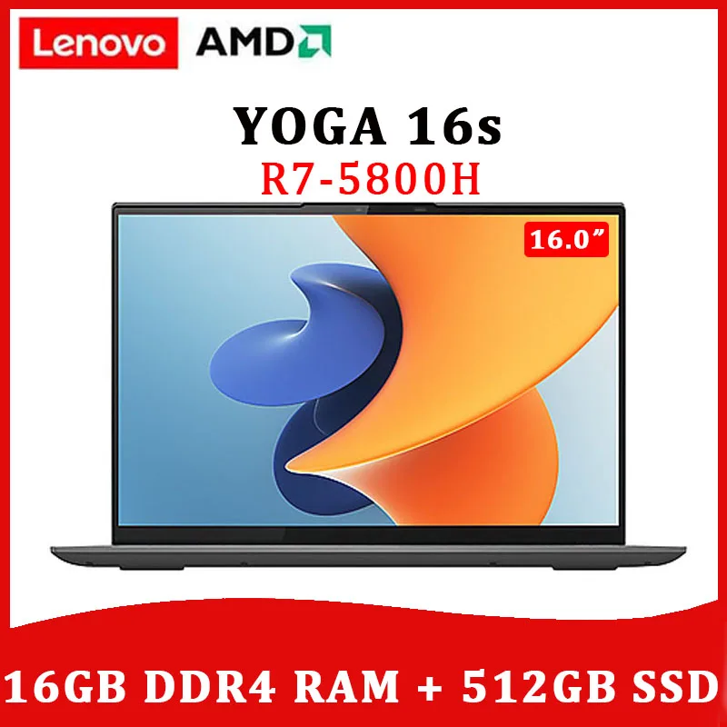 lenovo YOGA 16s 2022 laptop Ryzen 7 5800H 16G RAM 512GB SSD GeForce RTX3050 16 inch IPS Touch Screen Notebook Computer Ultrabook