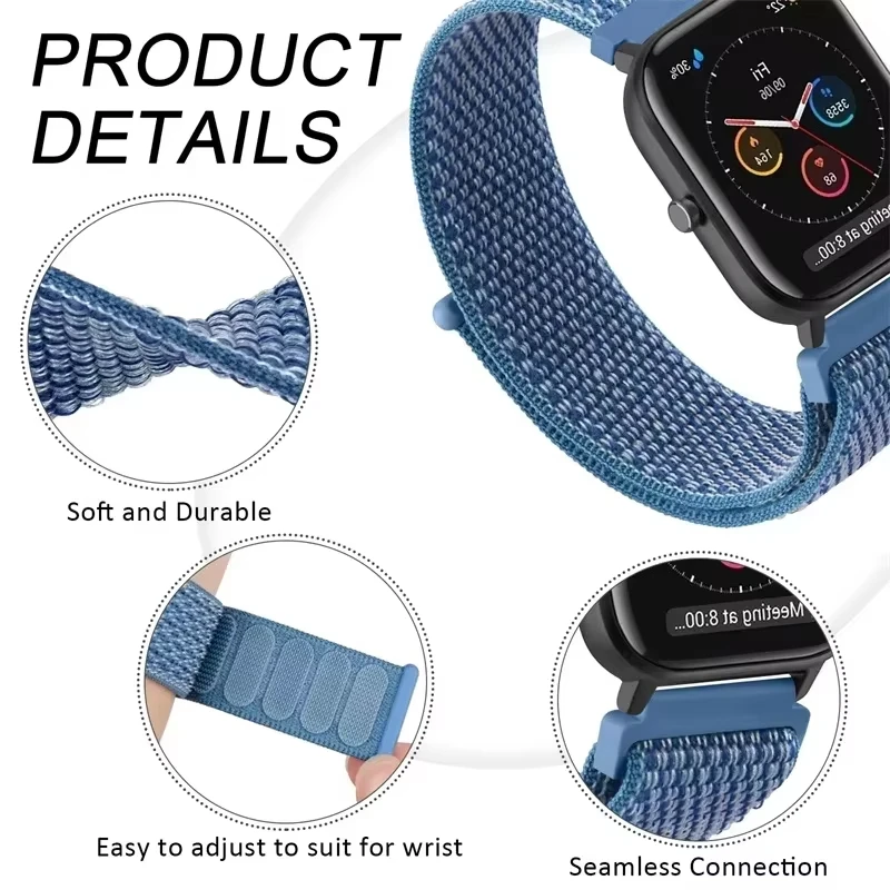Нейлоновая петля для Redmi Watch 5 ActiveLite, сменный ремешок Correa, браслет для Xiaomi Watch S4, ремешки для часов 20 мм 22 мм, ремешок для часов (art.: 3920cb8da9285) - 3920cb8da9285