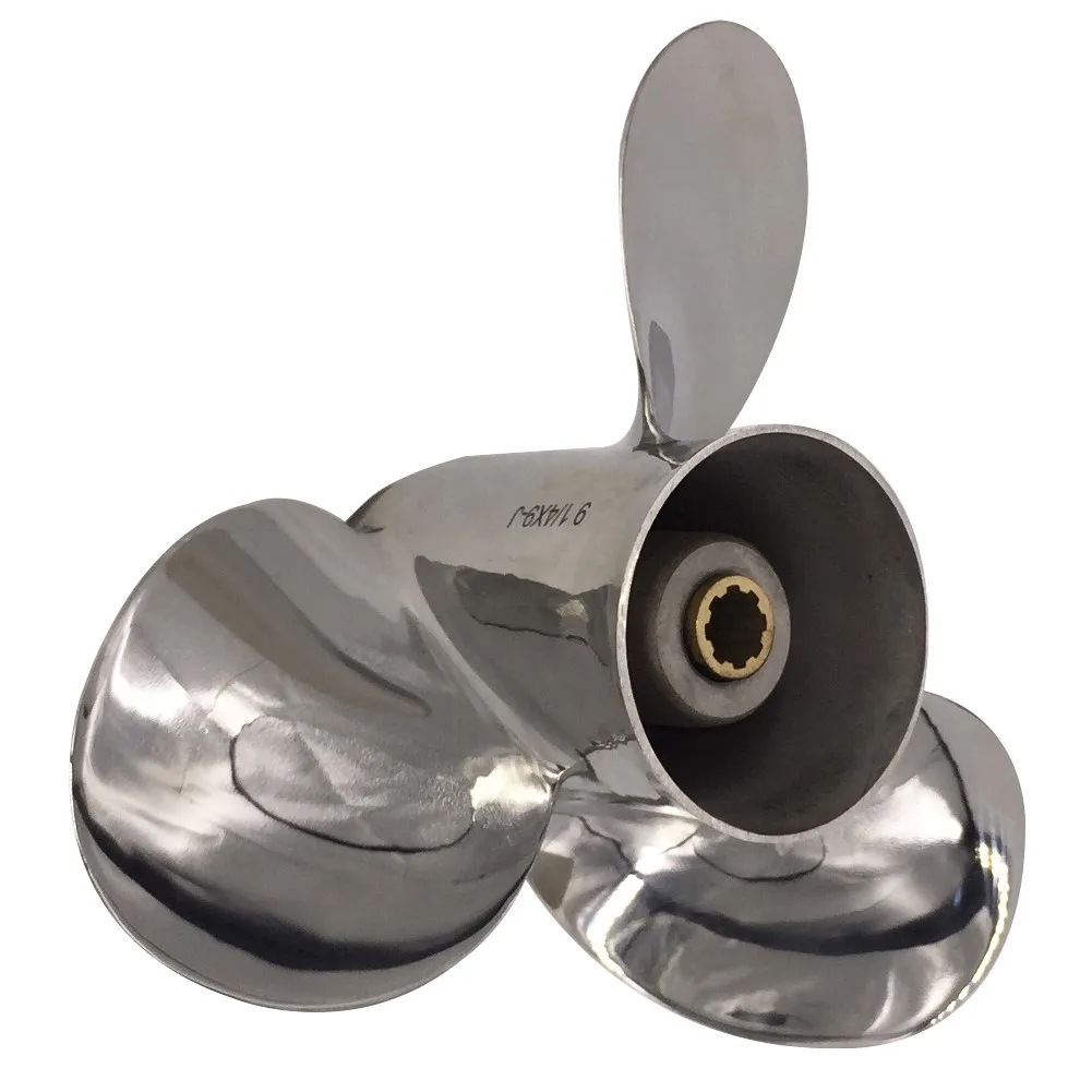 Boat Propeller 9 1/4x8 for Yamaha 9.9HP-15HP 3 Blades Stainless Steel Prop SS 8 Tooth RH OEM NO: 63V-45947-00-EL 9.25x8