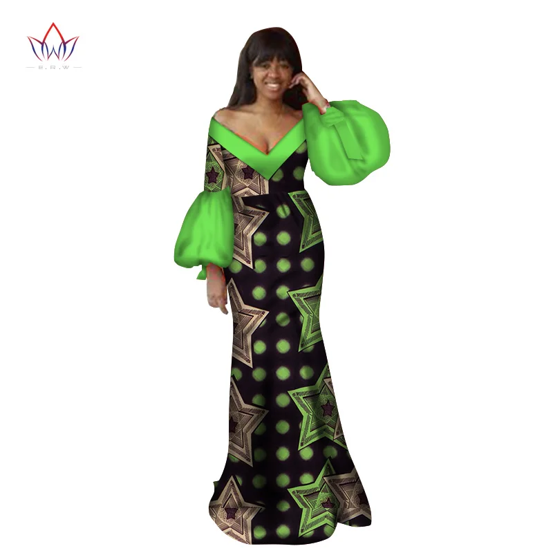 

Платье женское ТРАПЕЦИЕВИДНОЕ с рукавами-фонариками, в африканском стиле, WY2368