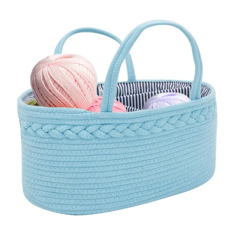 

Baby Diaper Storage Box 100 Cotton Rope Baby Room Diaper Basket Diaper Storage Box For Wet Wipes Toy Organizer Nappy Bag