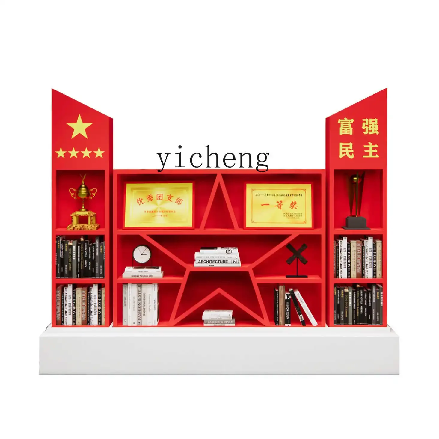 Креативный книжный шкаф V29 Tieyi для вечеринок, тематический книжный шкаф в красном цвете, культурный книжный шкаф, витрина для книг (art.: 3920dc8d1df82) - 3920dc8d1df82