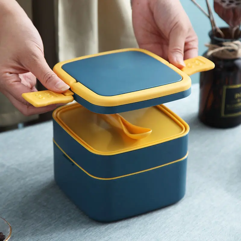 

Portable 2 Layer Healthy Lunch Box 1100ml Student Office Food Container Microwave Oven Lunch Bento Boxes With Cutlery Lunchbox