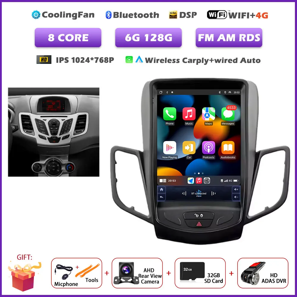 

9,7 "для Ford Fiesta MK7 2009-2016 android 15, автомагнитола, мультимедийный видеоплеер, навигация, стерео, 4G, WIFI, стерео, GPS, инструменты