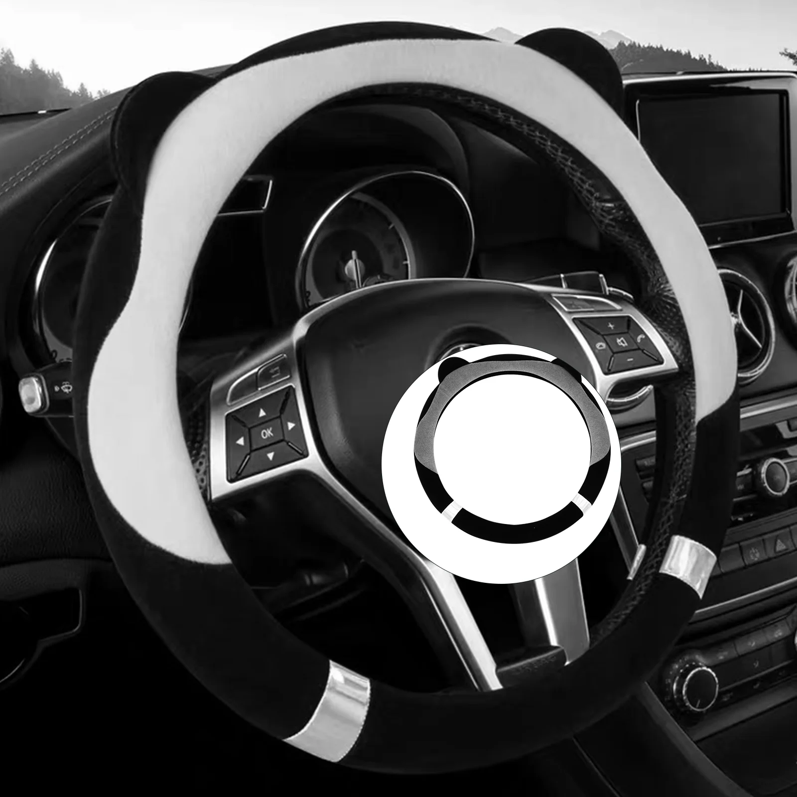 

1 Set/3pcs Handbrake Cover Steering Wheel Cover Gear Knob Cover