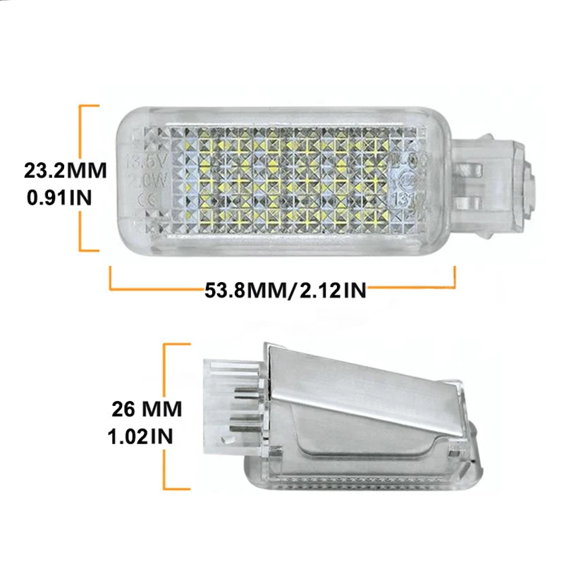 2x RGB LED Footwell Under Door Courtesy Luggage Trunk Lights Glove Box Lamps For Audi A1 A2 A3 A4 A5 A6 A8 Q5 Q7 Car Accessories images - 6