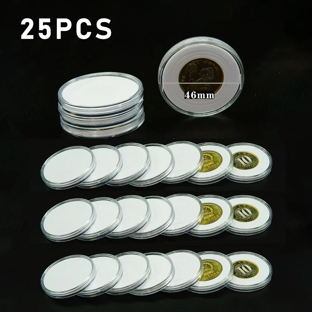 

Transparent For Collecting Box Storage Coin Case Protection Plastic Holder Coins 27/46mm 10/25pcs Boxes Container Coin Capsules