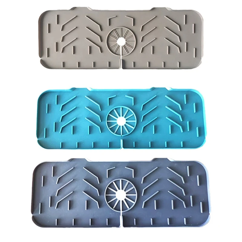 

Durable Silicone Faucet Drying Mat for Kitchen Bathroom Sink Surround Design Faucet Drip Protector Splash Countertop