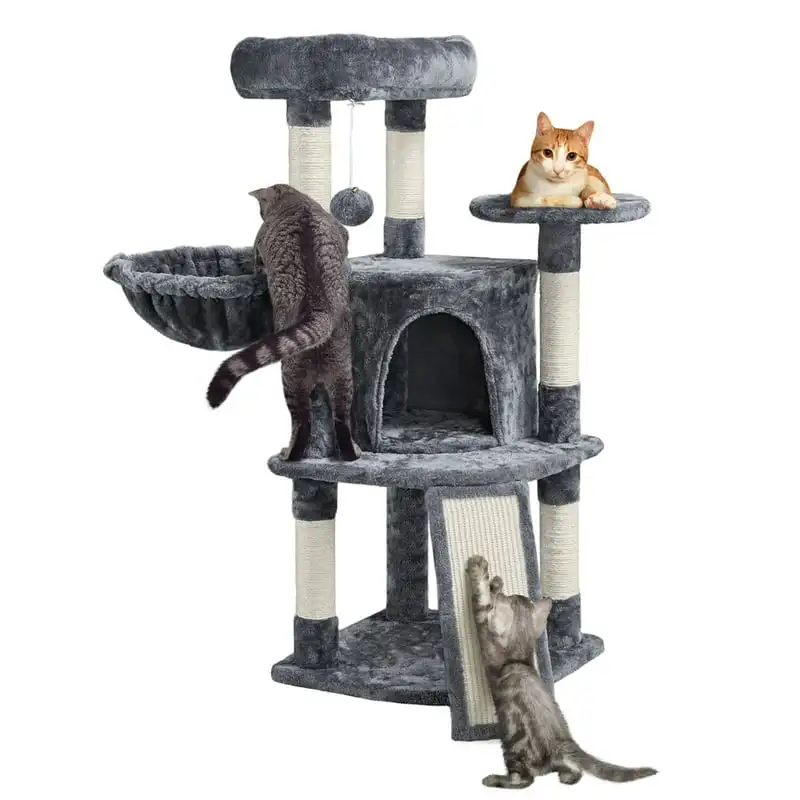 

Cat Tree Tower with Condo and Perches, Dark Gray Toys Pet Accessories