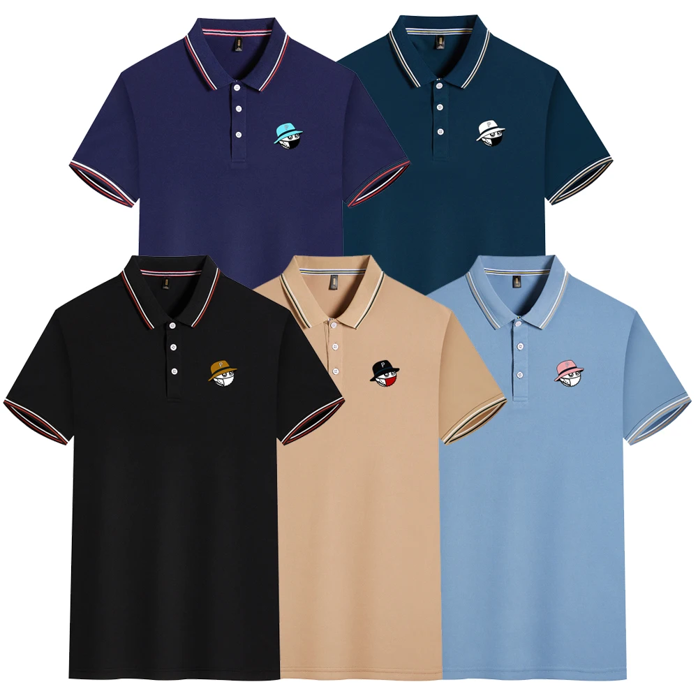

Golf New Men's Summer Casual Short Sleeve Polo Shirt Comfortable Breathable Short Sleeve T-Shirt Youth Tops Tee Men Polos S-4XL