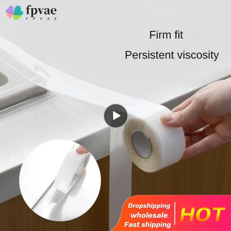 

Adhesive Sink Gap Tape Waterproof Mildew Adhesive Strip Cut At Will Strong Sticking Force Corner Wall Sticker Tape Sealing Strip