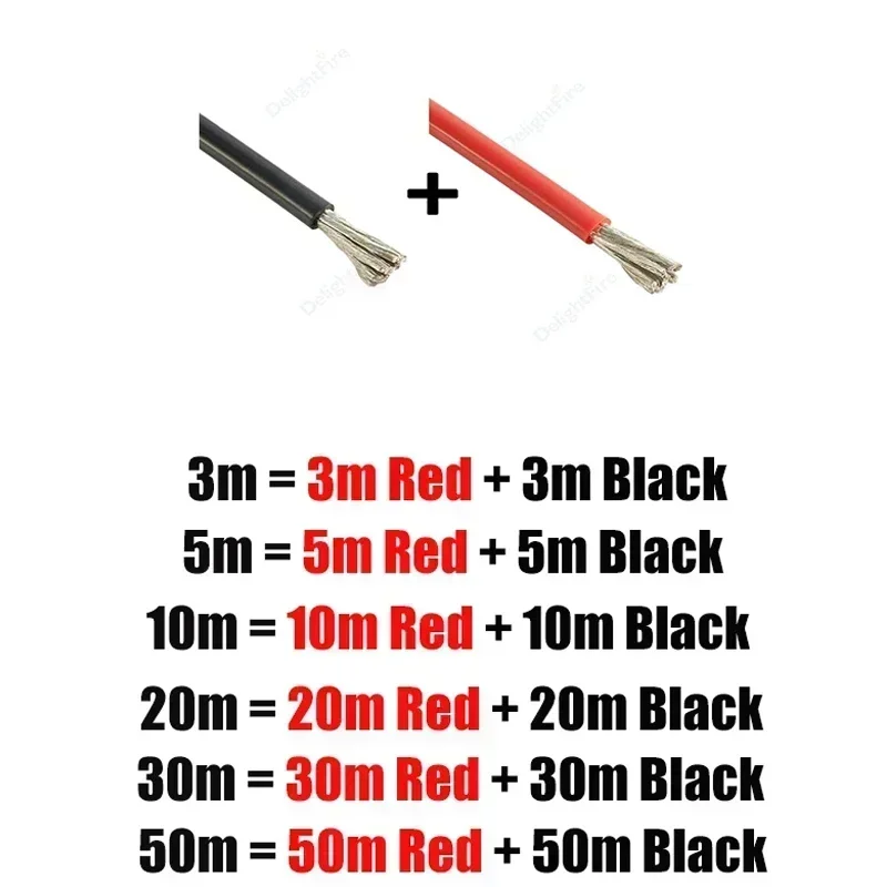 

DelightFire термостойкий силиконовый провод 16-4 AWG красный/черный