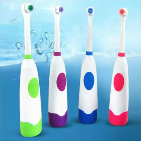 Электрическая вращающаяся зубная щетка электрическая зубная щетка для взрослых, детская зубная щетка с 2 головками, водонепроницаемая вращ...