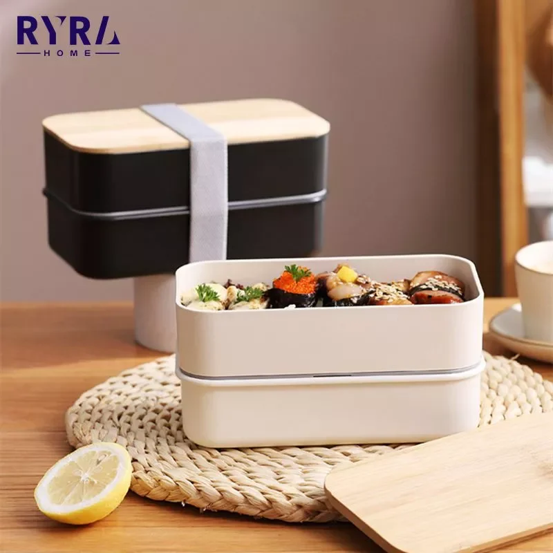 

Portable Japanese Style Bento Box For School Kids Office Worker Outdoor Picnic Fruit Food Container Double-Sealed Lunch Boxes