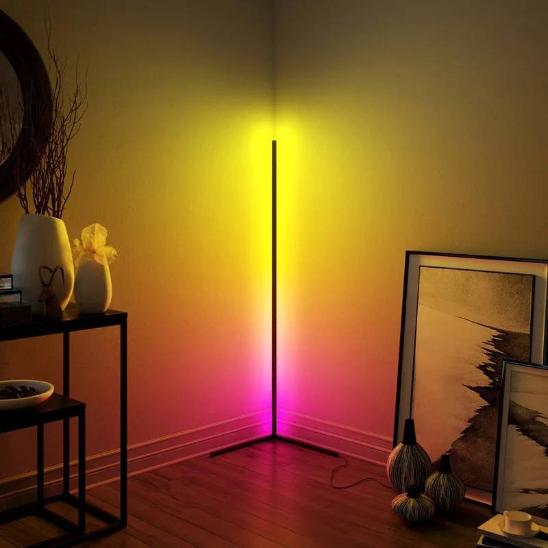 

2021 RGB WIFI Smart Floor Lamp Creative Corner light Long Strip Remote Control KTV Bar Atmosphere Light