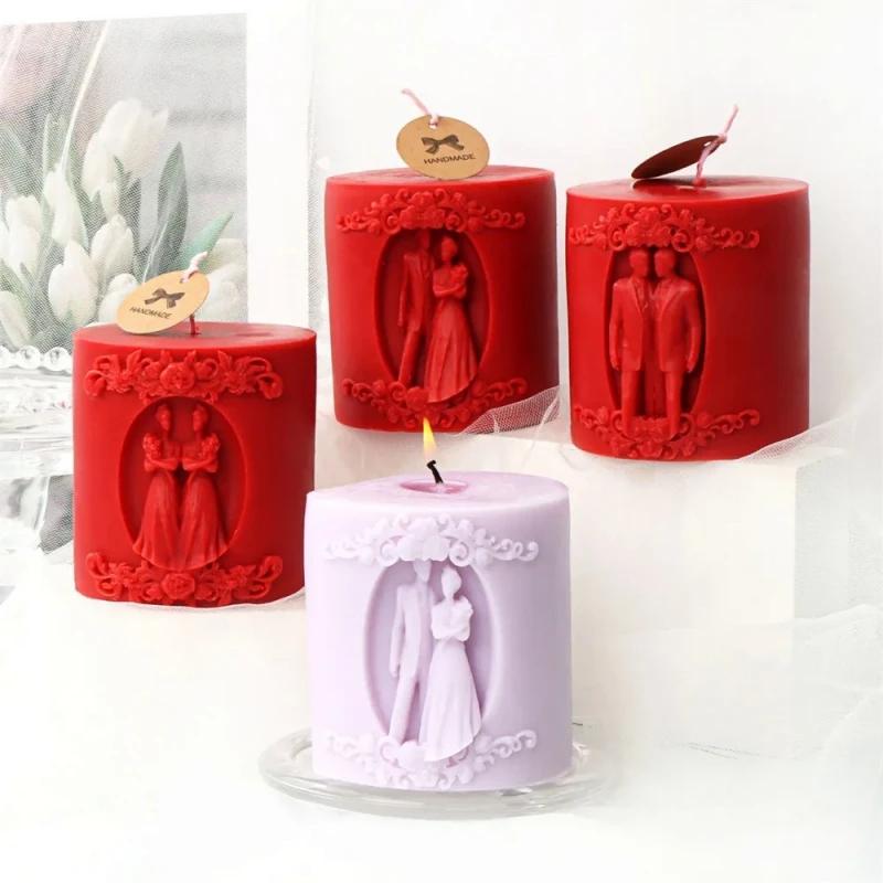

Embossed Wedding Scene Column Candle Silicone Mold DIY Handmade Party Decor Cake Chocolate DIY Resin Molds Home Decor Crafts Gif